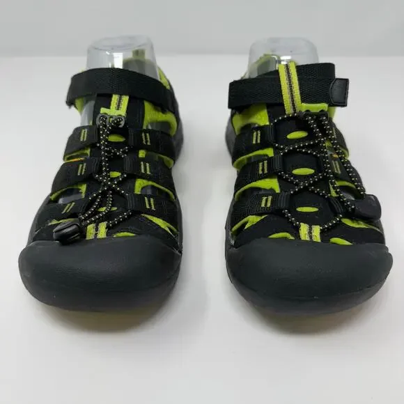 Keen Newport H2 Sandals Big Kids 6 Black Neon Green Hiking Sandals EUC - Picture 2 of 13